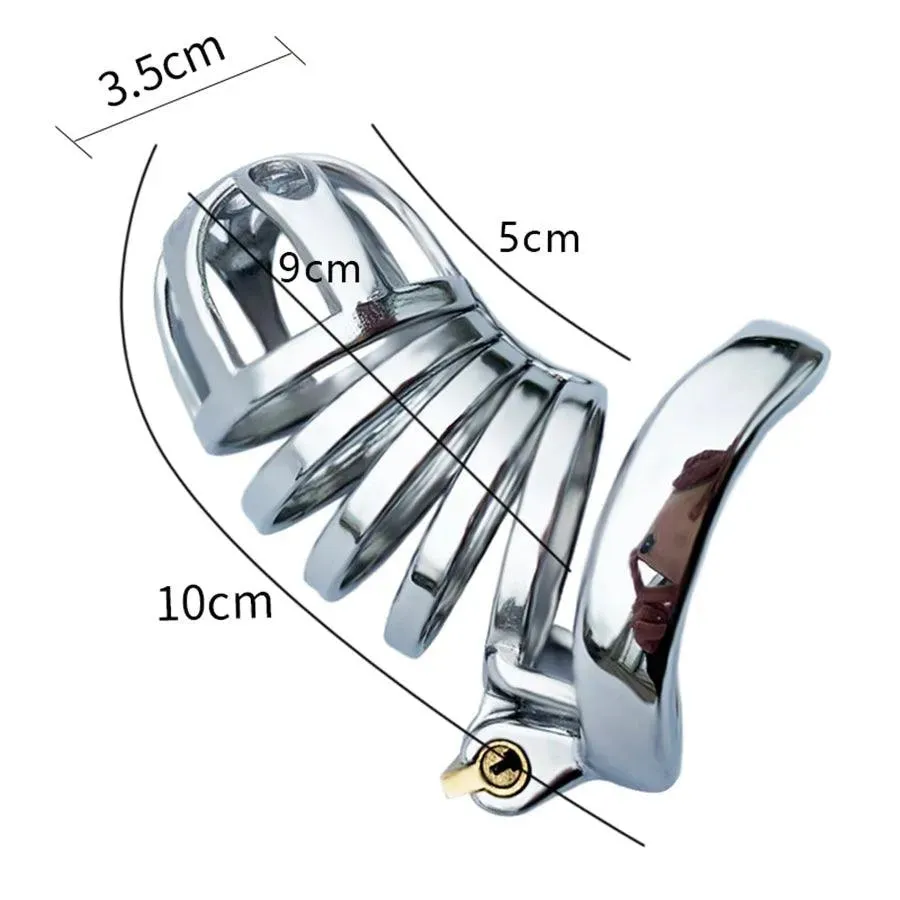 100mm Steel Male Chastity Belt Cage Toy