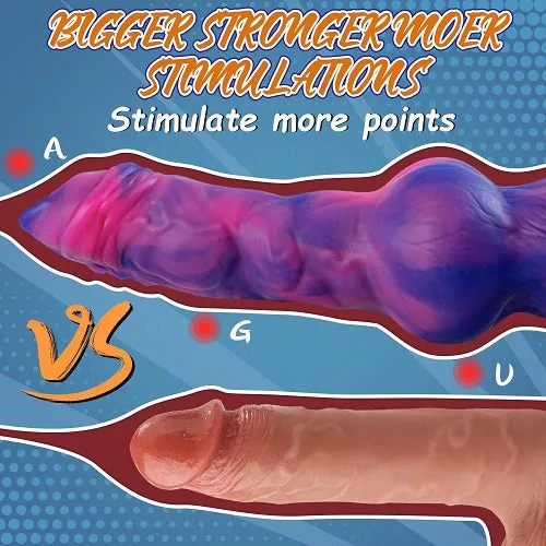10.5” Monster Dildo Vibrator Huge Fantasy Knotted Dildos Thick G-Spot Vibrators with Suction Cup,