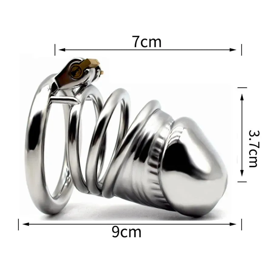 90mm Steel Realistic Male Cock Cage Toy