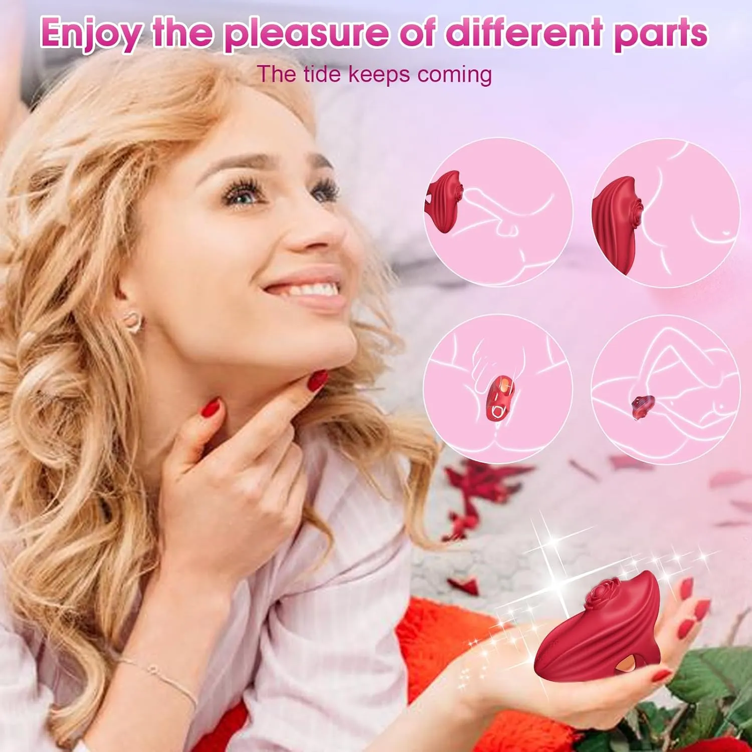 Alice - Nipple Rose Finger Vibrator with 9 Vibrations for Couple
