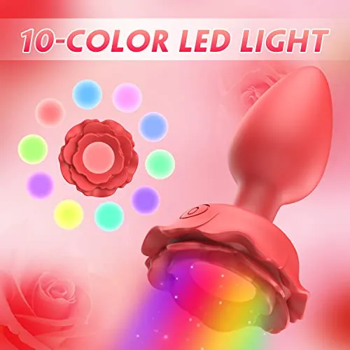 AllureAura - LED Vibrating Butt Plug with 10 Vibration Setting