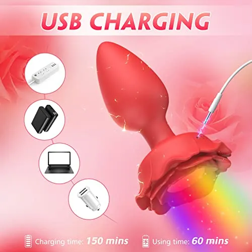 AllureAura - LED Vibrating Butt Plug with 10 Vibration Setting