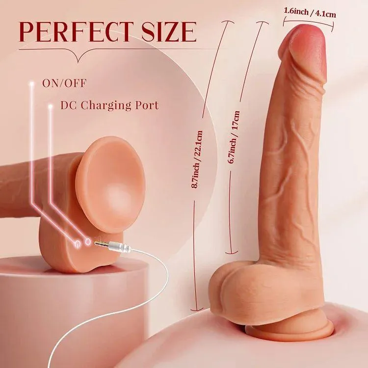 APP Control Realistic Dildo with 8 Thrusting & 8 Vibrating Modes