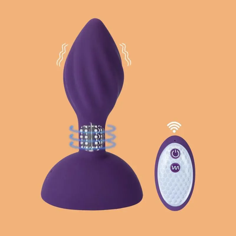 Bead Massage Vibrating Butt Plug With Remote