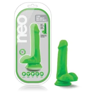 Blush Novelties - Neo Dual Density Realistic Cock with Balls 6" (Green)