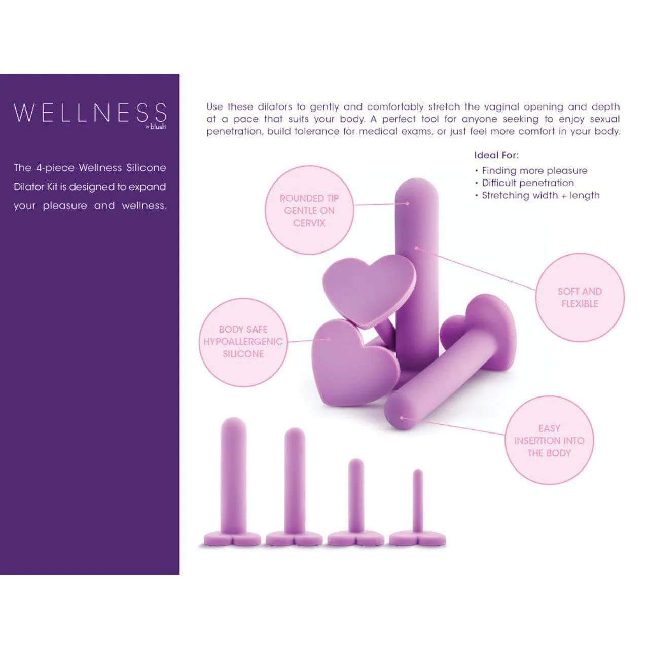Blush Novelties - Wellness 4 Piece Vaginal Dilator Kit (Purple)
