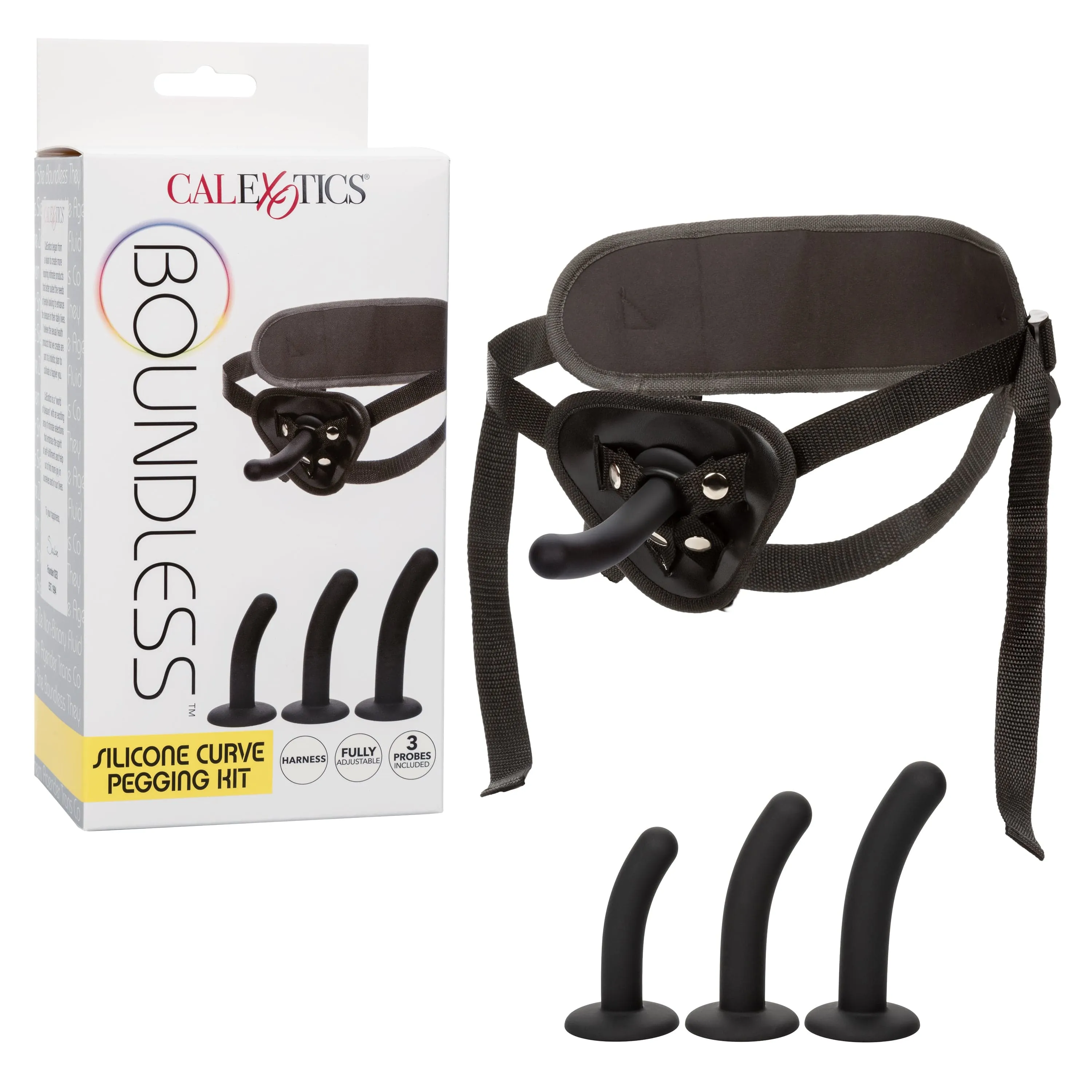 California Exotics - Boundless Silicone Curve Pegging Kit Strap On (Black)