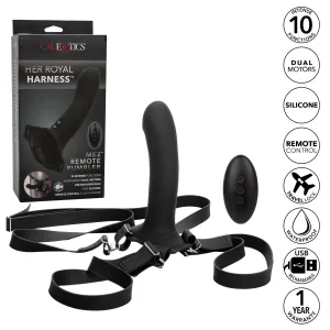 California Exotics - Her Royal Harness Me2 Remote Rumbler Strap On (Black)