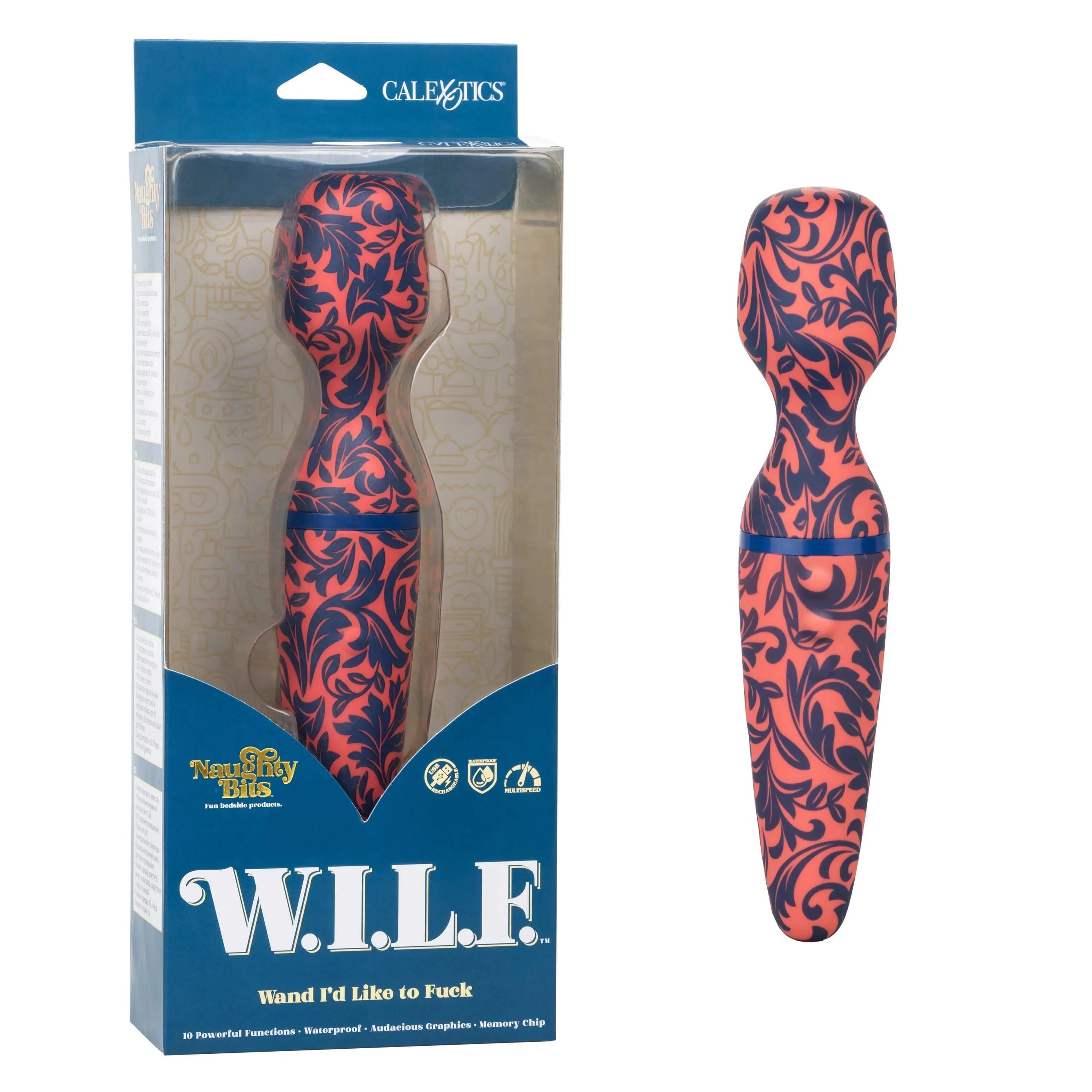 California Exotics - Naughty Bits W I L F Wand Id Like to F*ck Wand Massager (Pink)