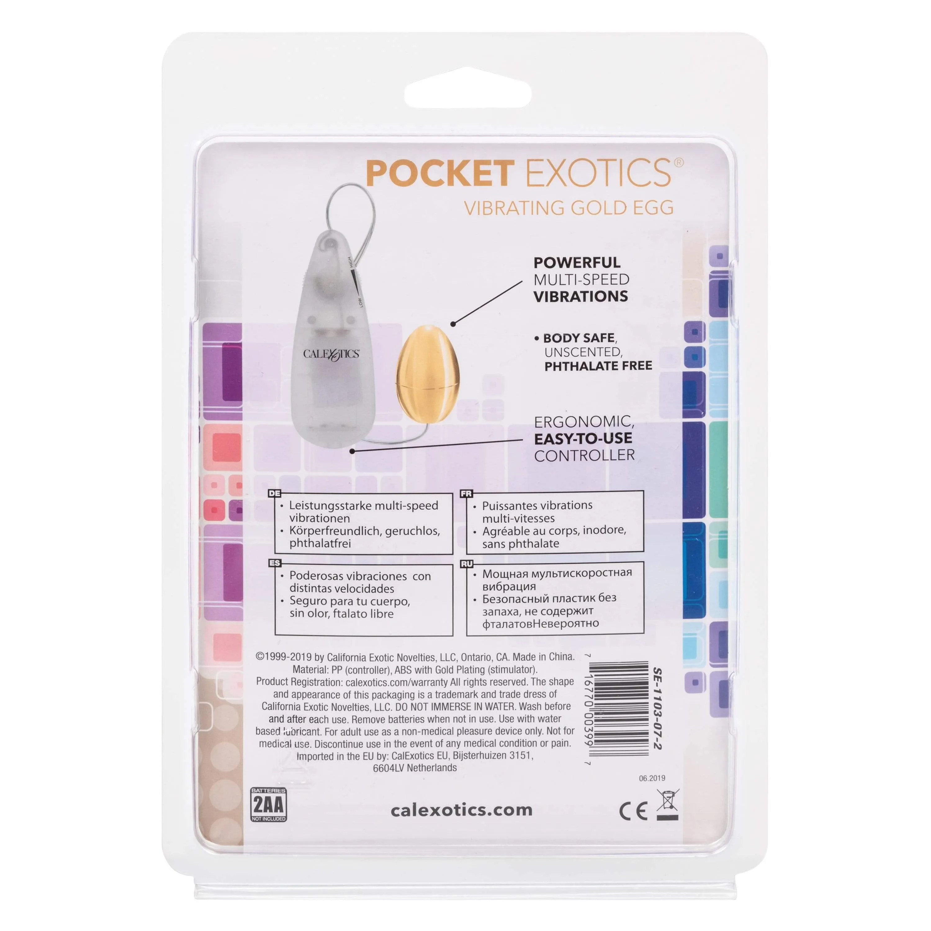 California Exotics - Pocket Exotics Vibrating Gold Egg Massager with Remote (Gold)