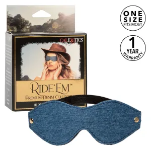 California Exotics - Ride 'em Premium Denim Collection Eye Mask (Blue)