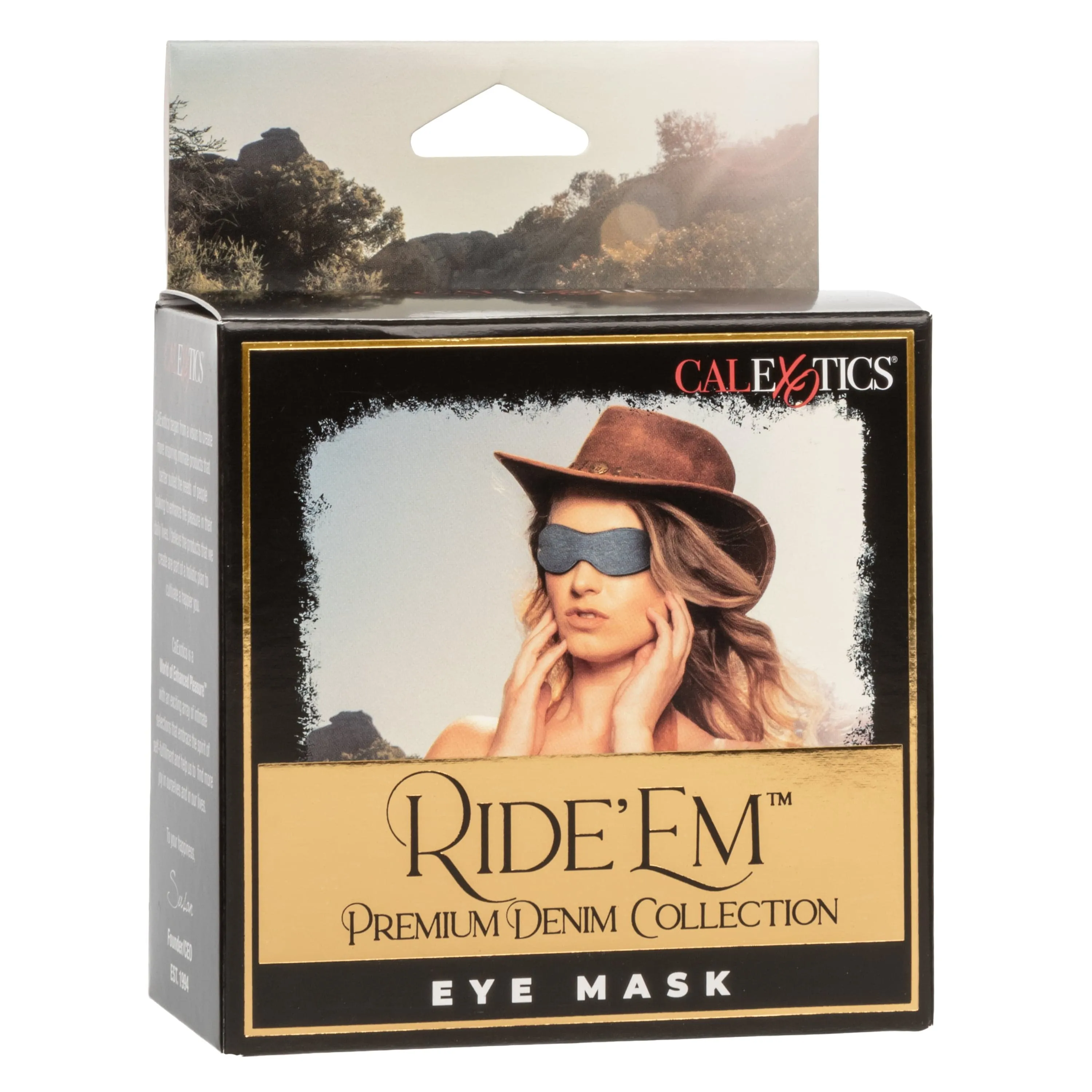 California Exotics - Ride 'em Premium Denim Collection Eye Mask (Blue)
