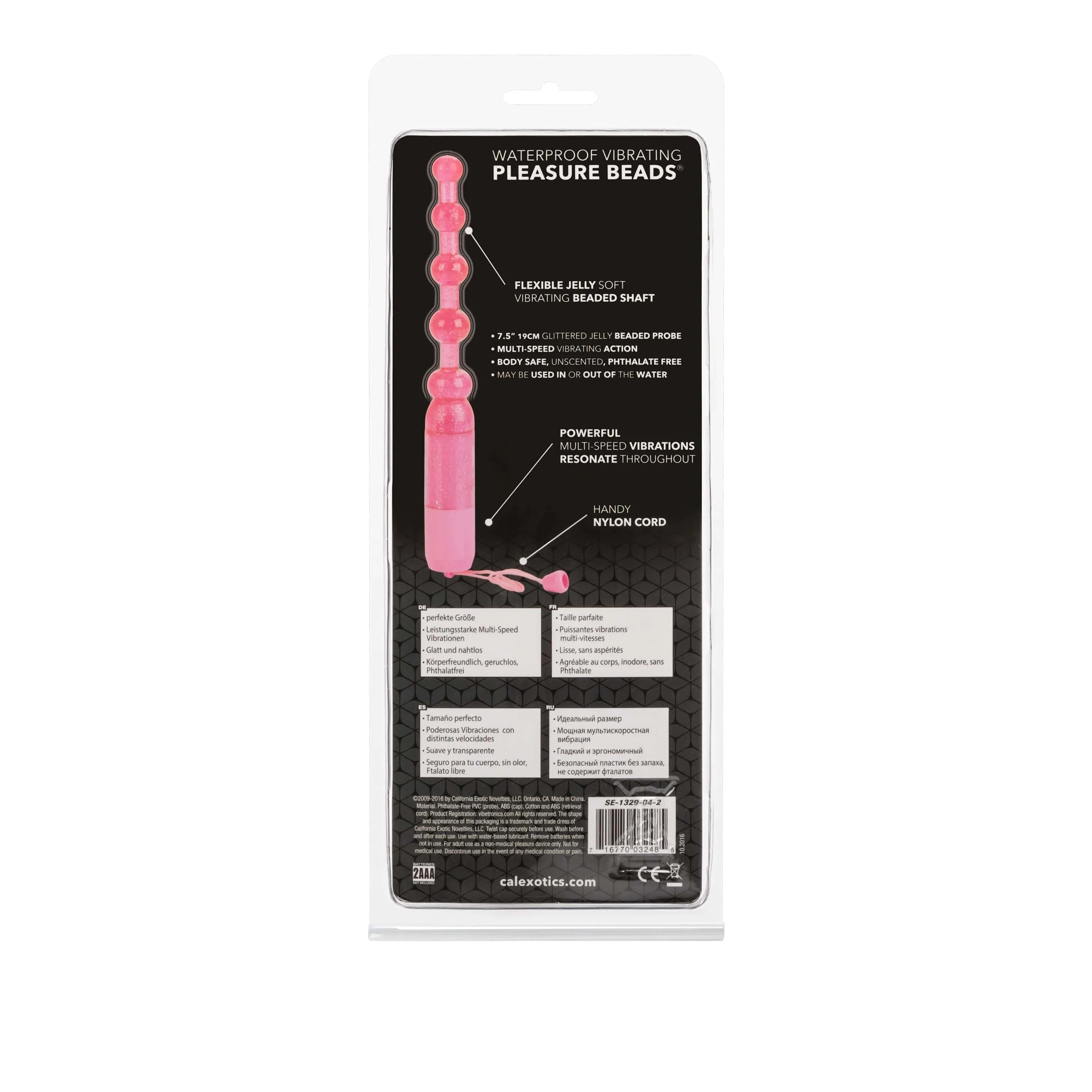 California Exotics - Waterproof Vibrating Pleasure Anal Beads (Pink)