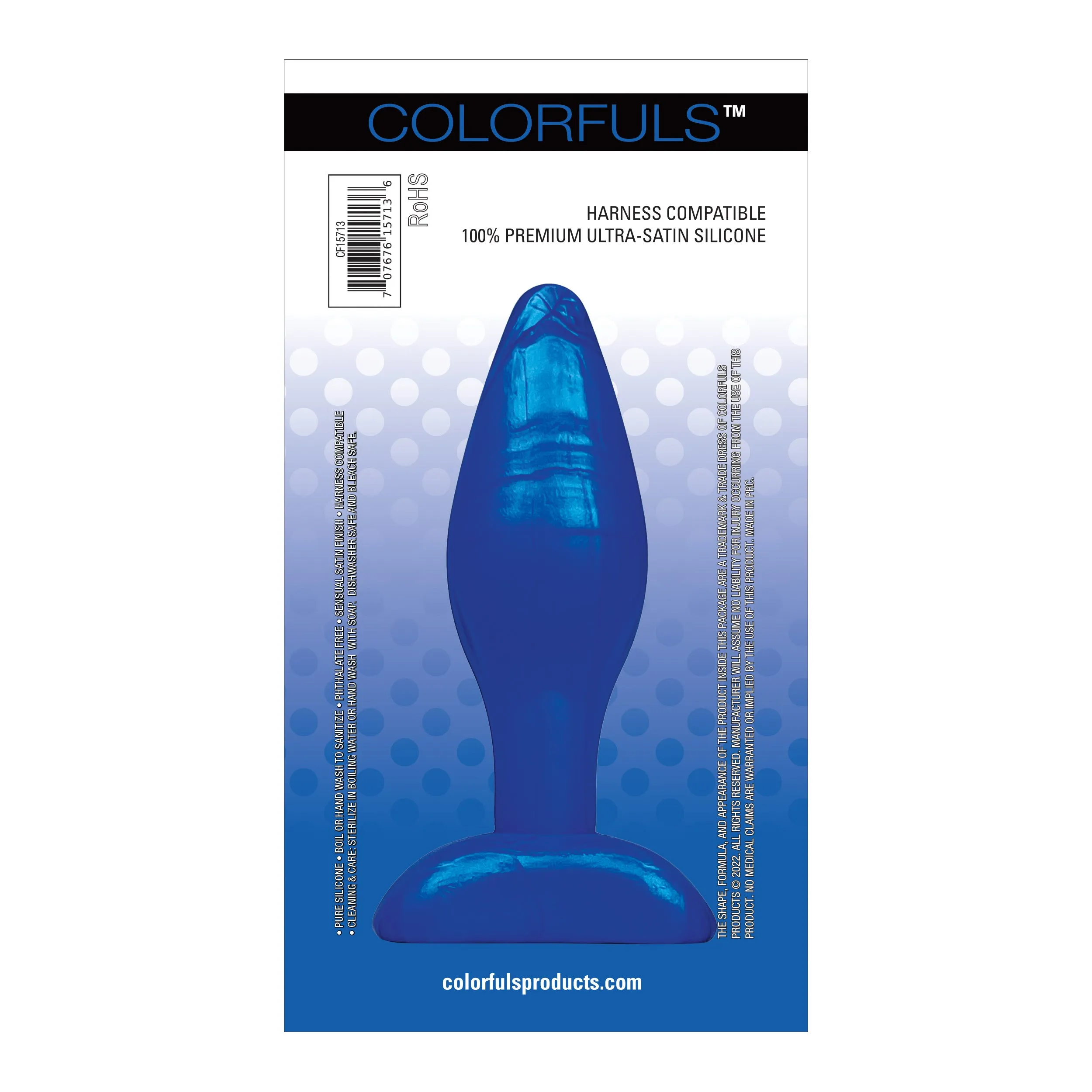 Colorfuls Shades of Silk Medium Blue Butt Plug