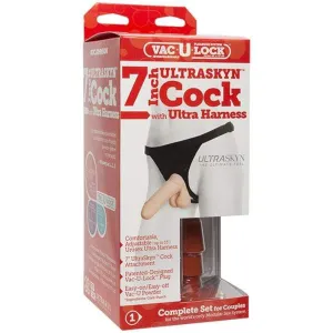Doc Johnson - Vac-U-Lock Ultra Harness with Plug and UltraSkyn Cock 7"