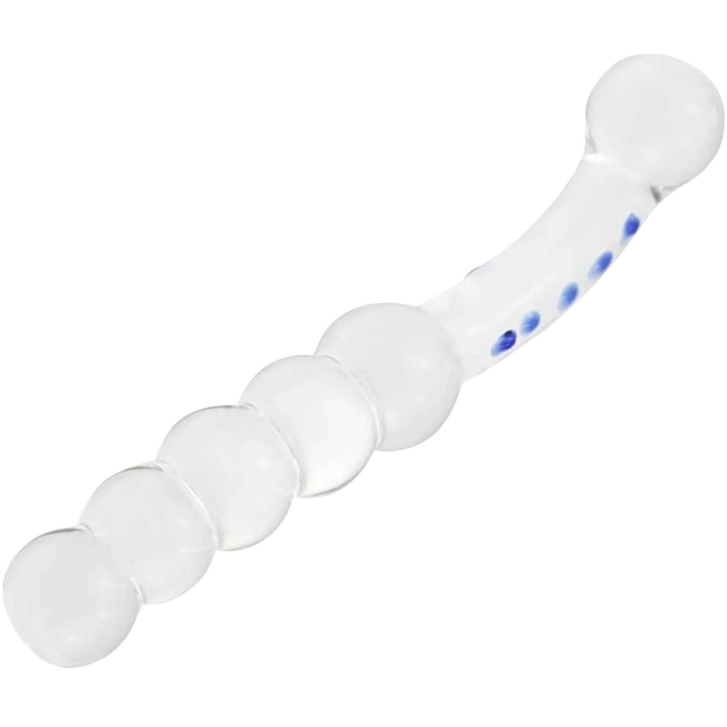 Dual-Ended Beaded G-Spot/P-Spot Glass Dildo