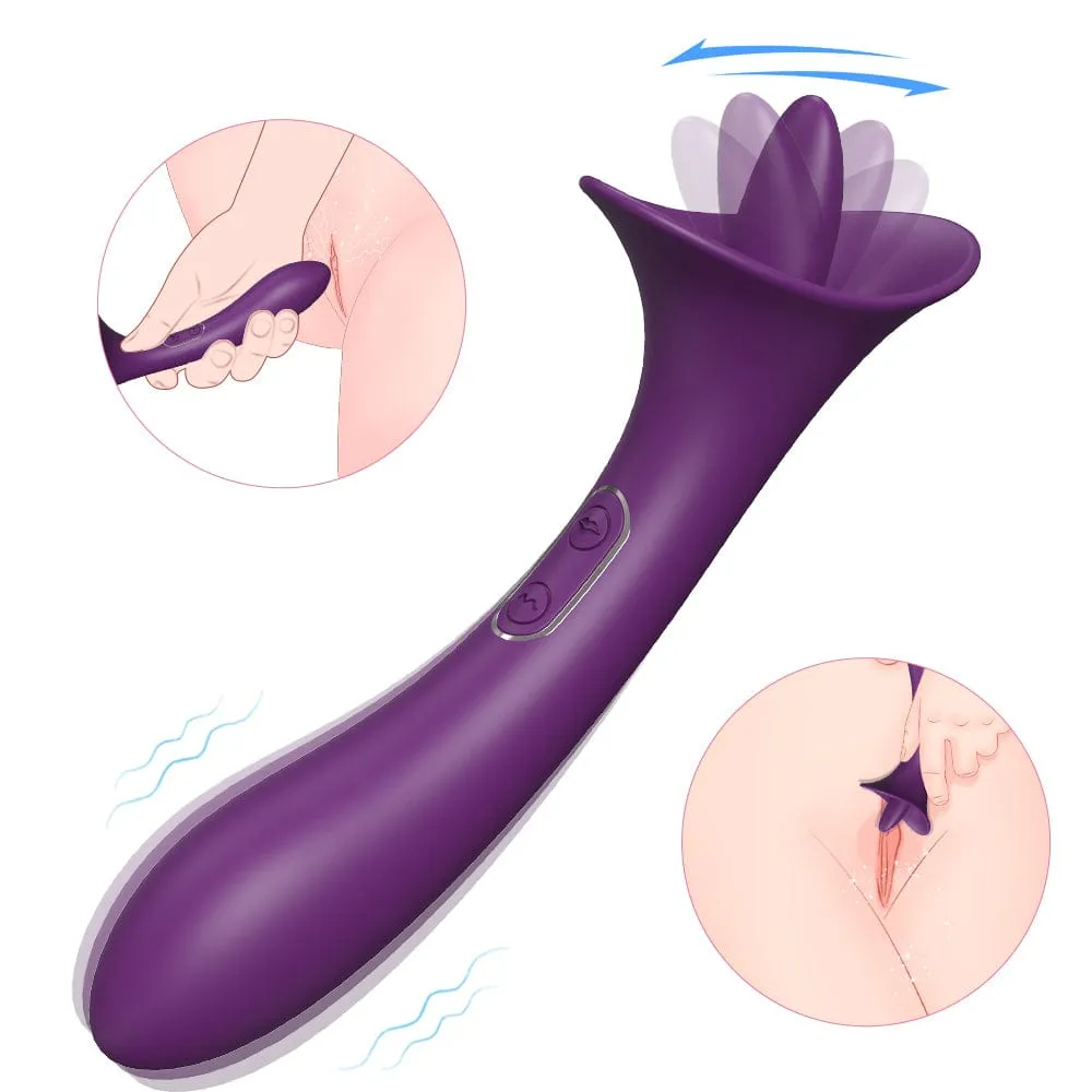 Dual Ended Flickering Tongue Vibrator