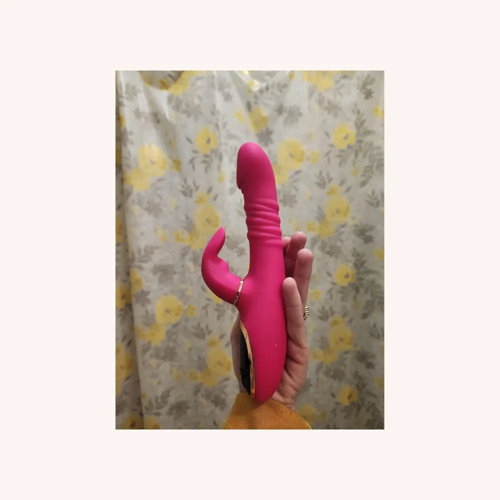 Dual Glow 9 Thrusting & 9 Vibrating Modes Rabbit Vibrator On-Screen Display