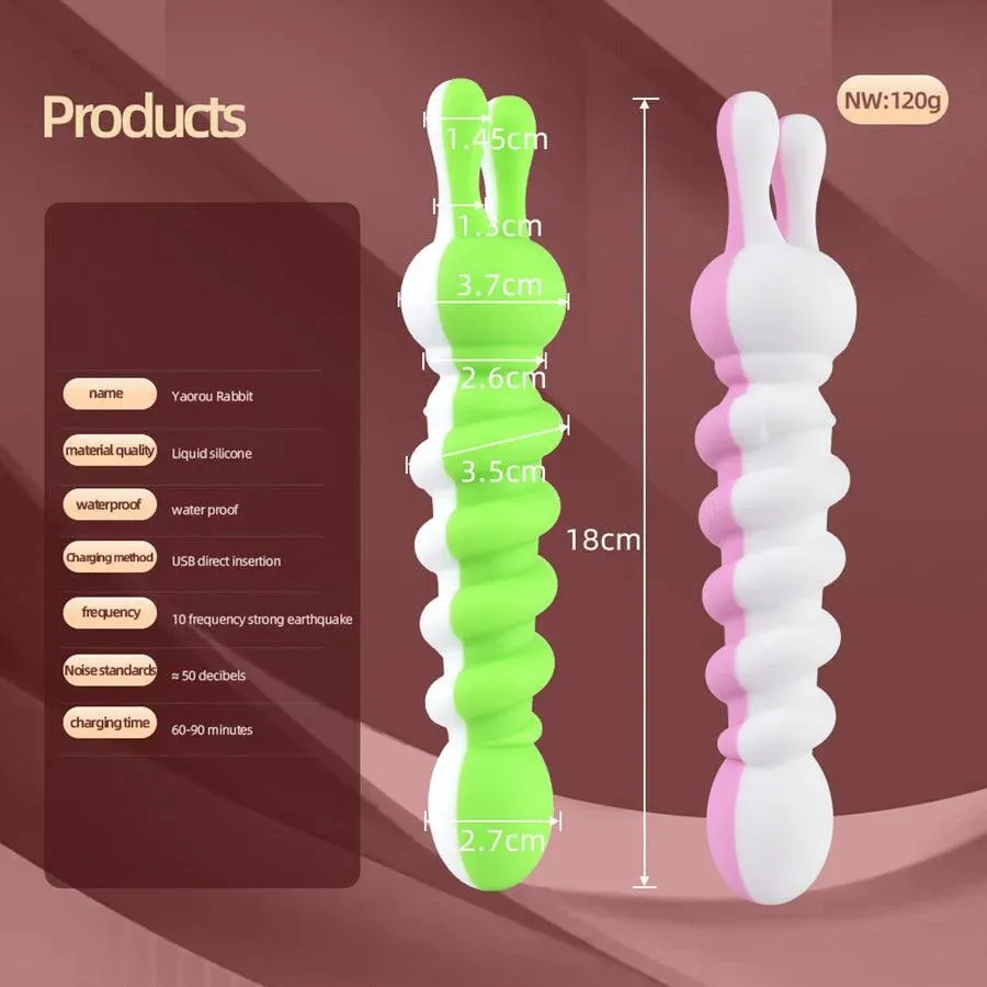 Dual Head Soft Silicone Bunny Vibrator Sex Toys
