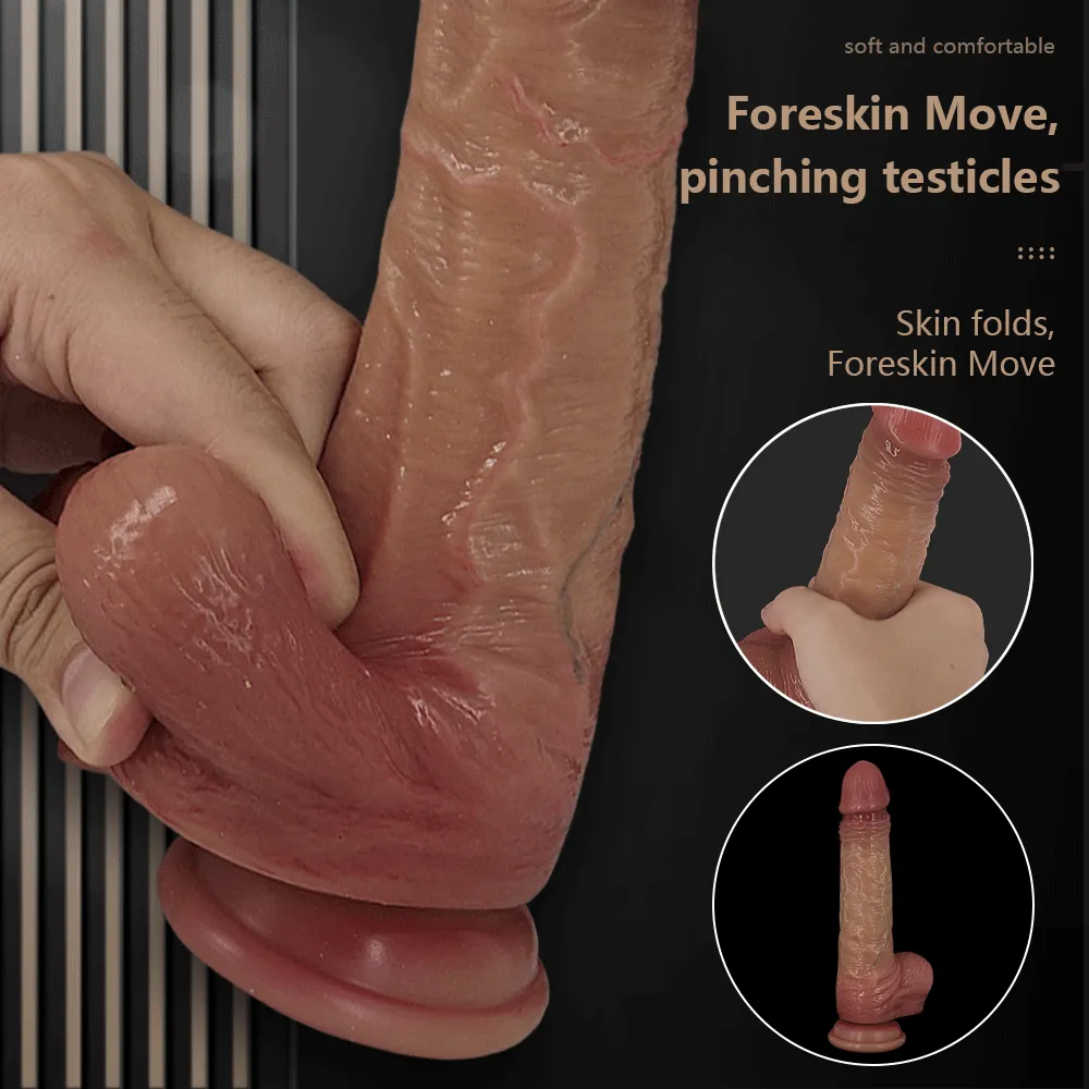 Dual Layer Realistic Dildo with Lifelike Balls & Veins 8.46 INCH