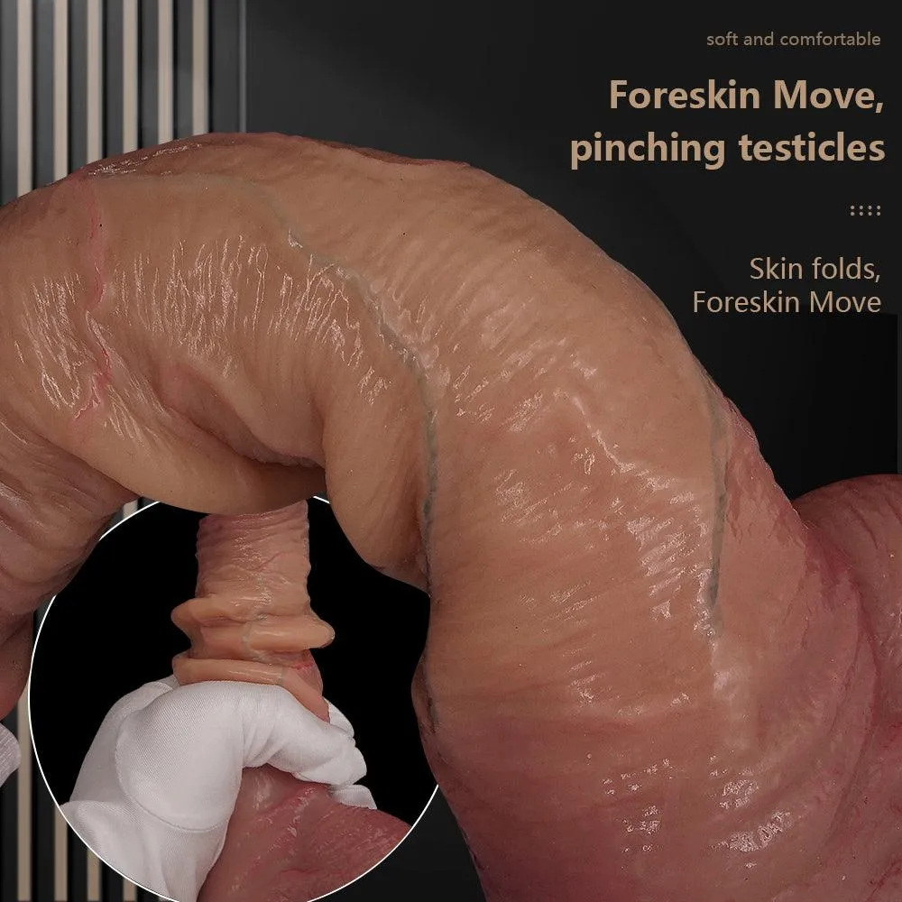 Dual Layer Realistic Dildo with Lifelike Balls & Veins 8.46 INCH