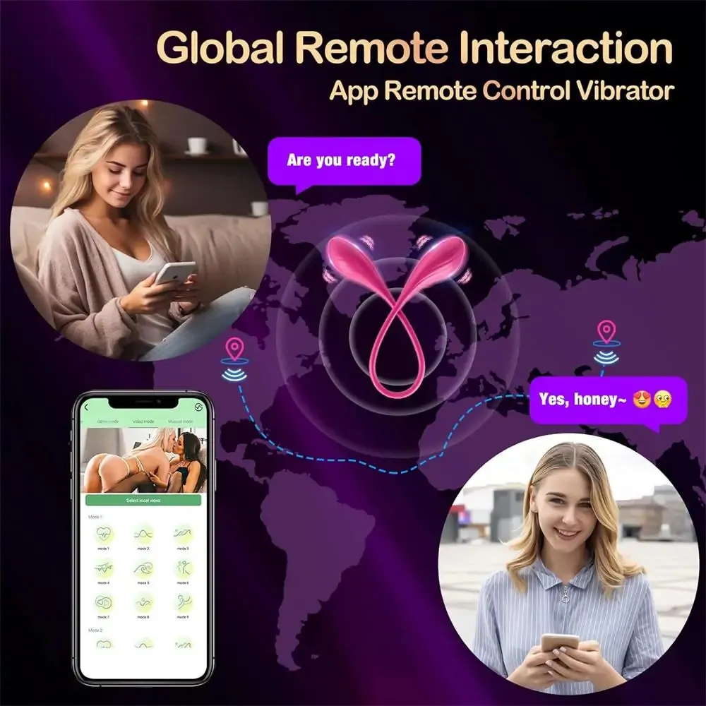 Elvie - 7 Speed Remote Control Mini Double Love Egg Vibrator 18 Inch Length