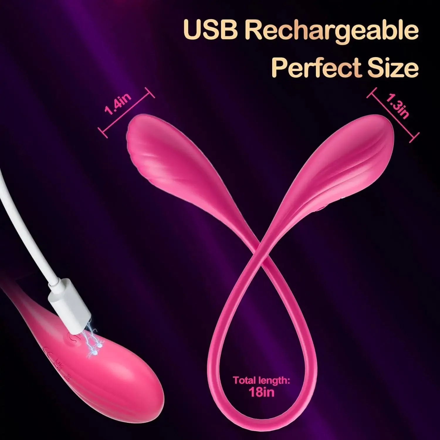 Elvie - 7 Speed Remote Control Mini Double Love Egg Vibrator 18 Inch Length