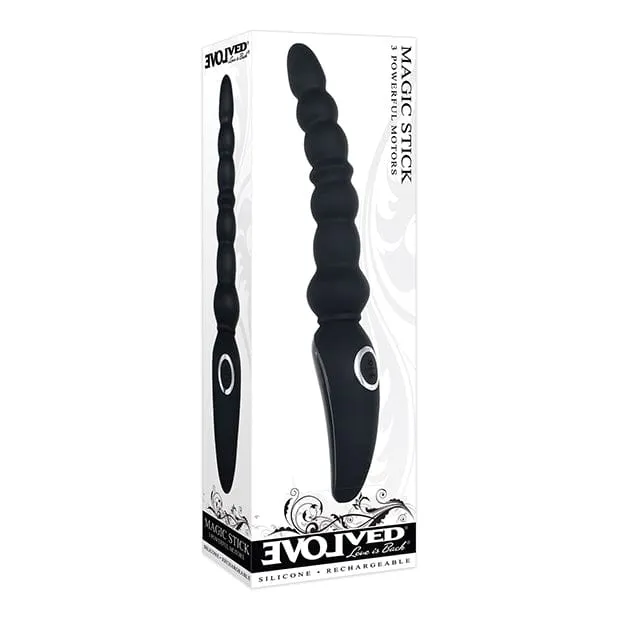 Evolved - Magic Stick Beaded Vibrator Anal Beads (Black)