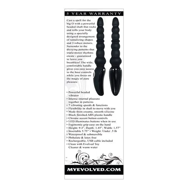 Evolved - Magic Stick Beaded Vibrator Anal Beads (Black)