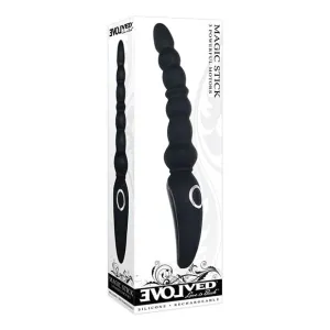 Evolved - Magic Stick Beaded Vibrator Anal Beads (Black)