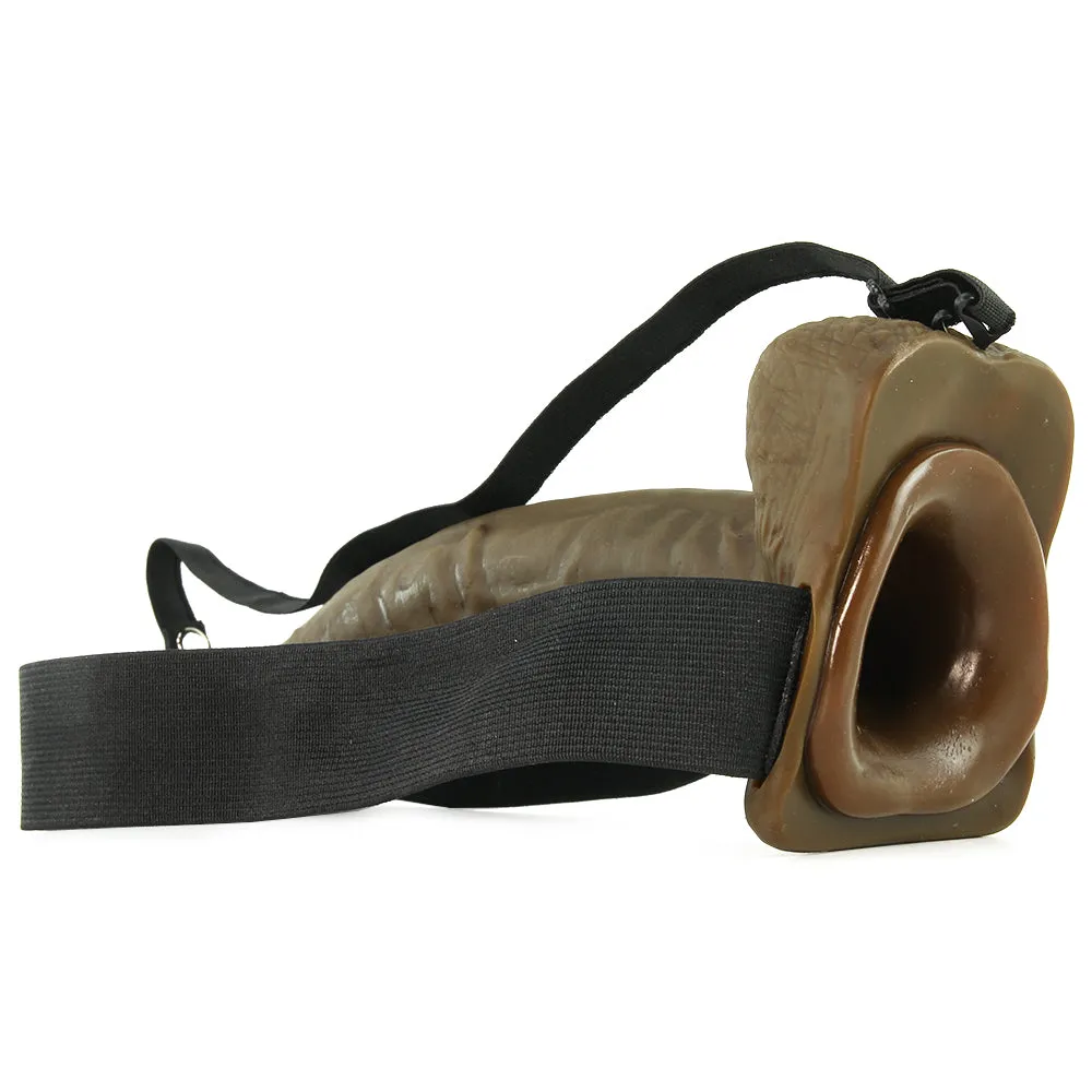 Fetish Fantasy 9 Inch Hollow Strap-On with Balls in Chocola