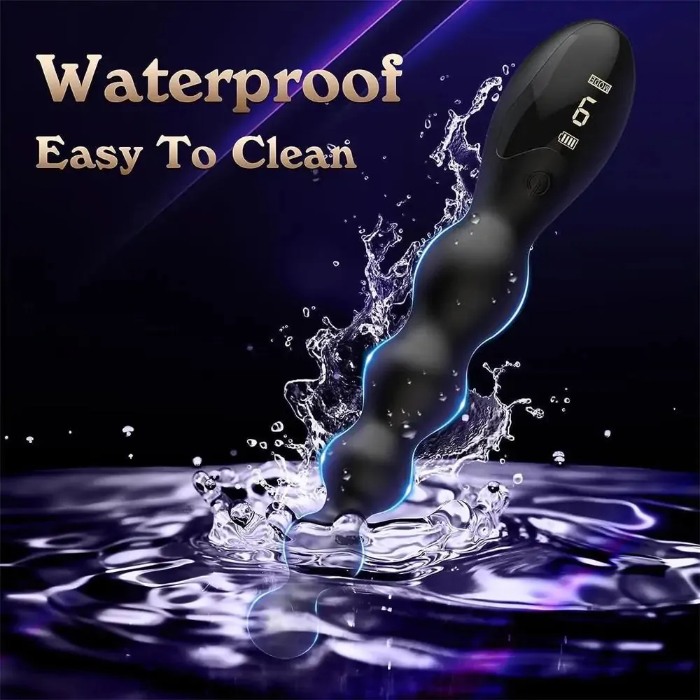 Firm, Rippled Silicone Beads Graduating Anal Vibrators with Display Design 6.5 Inch