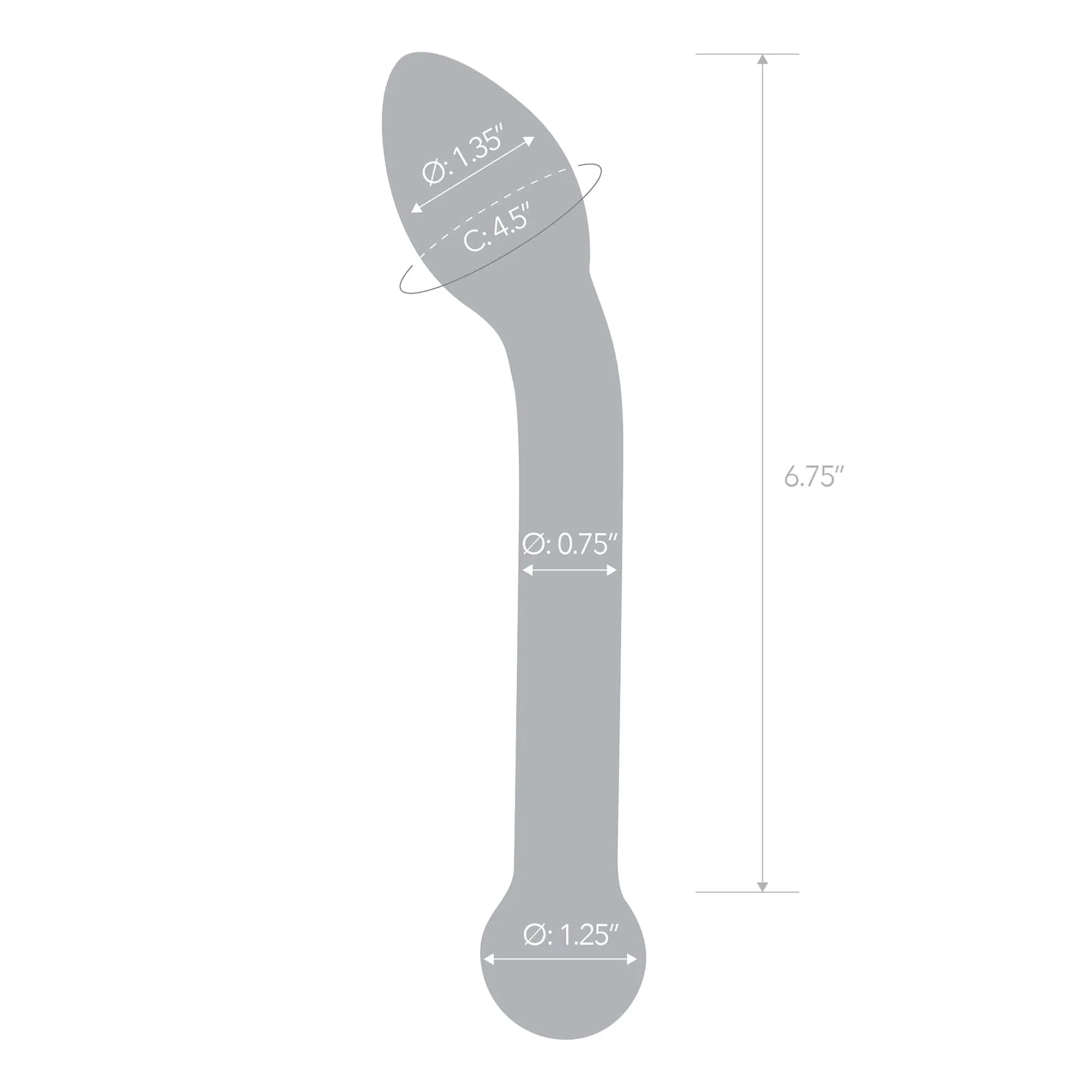 Glas - Slimline G Spot Hand Blown Glass Dildo 8" (Clear)