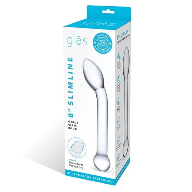 Glas - Slimline G Spot Hand Blown Glass Dildo 8" (Clear)