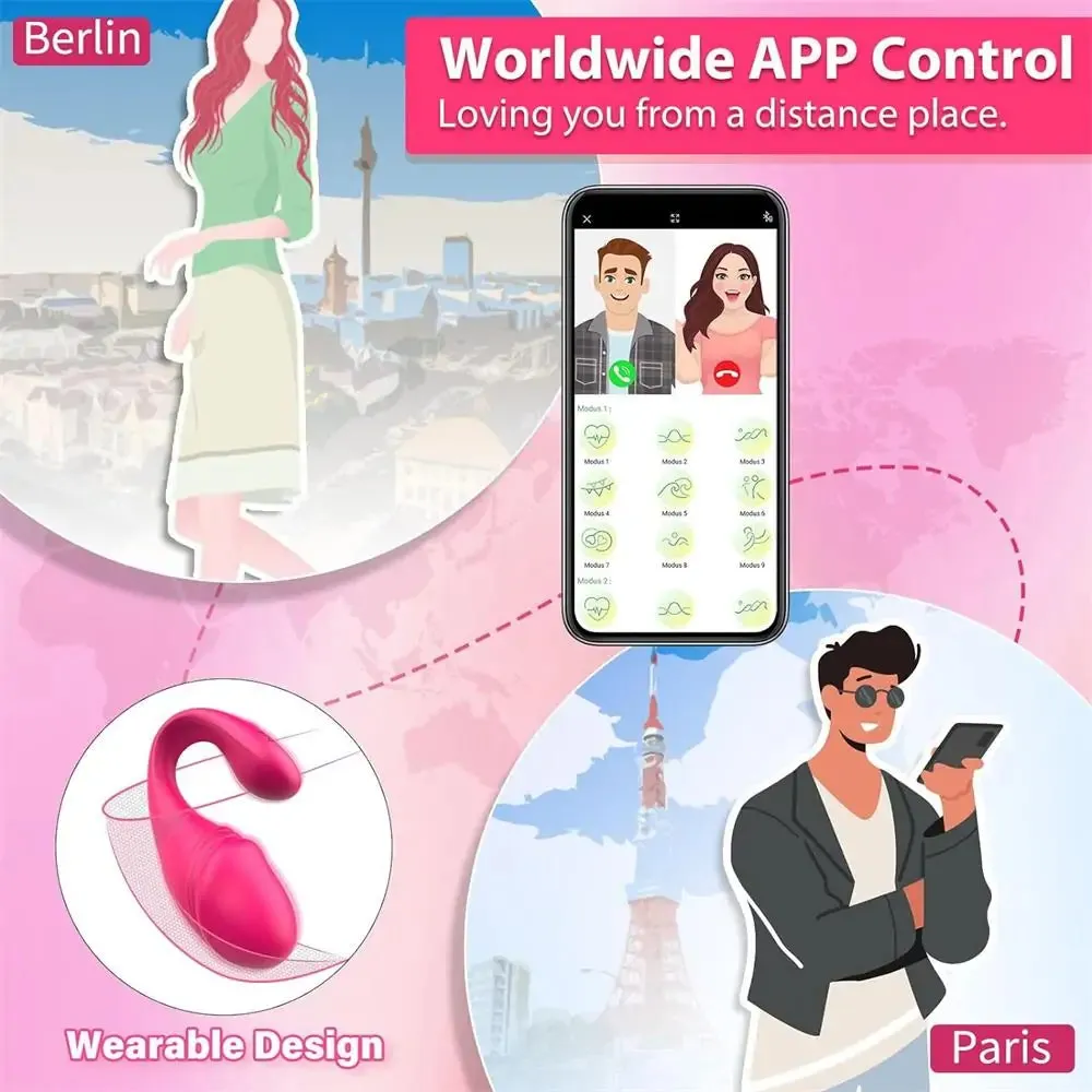 Global APP Remote Control G-spot Vibrator Vaginal Anal Dildo Massager