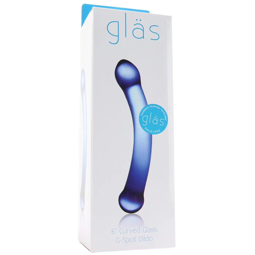 gläs 6 Inch Curved G-Spot Glass Dildo
