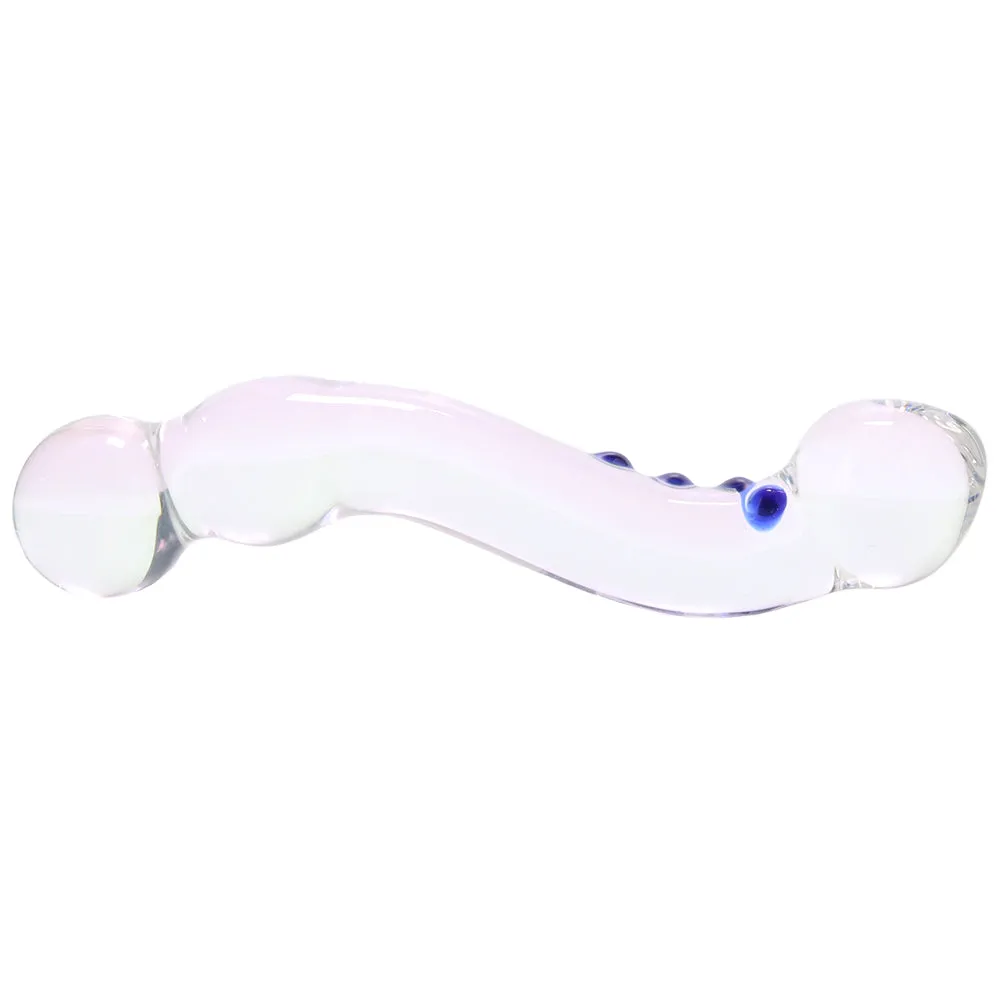 gläs 6 Inch Curved G-Spot Nubby Glass Dildo