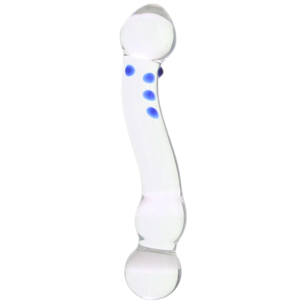 gläs 6 Inch Curved G-Spot Nubby Glass Dildo