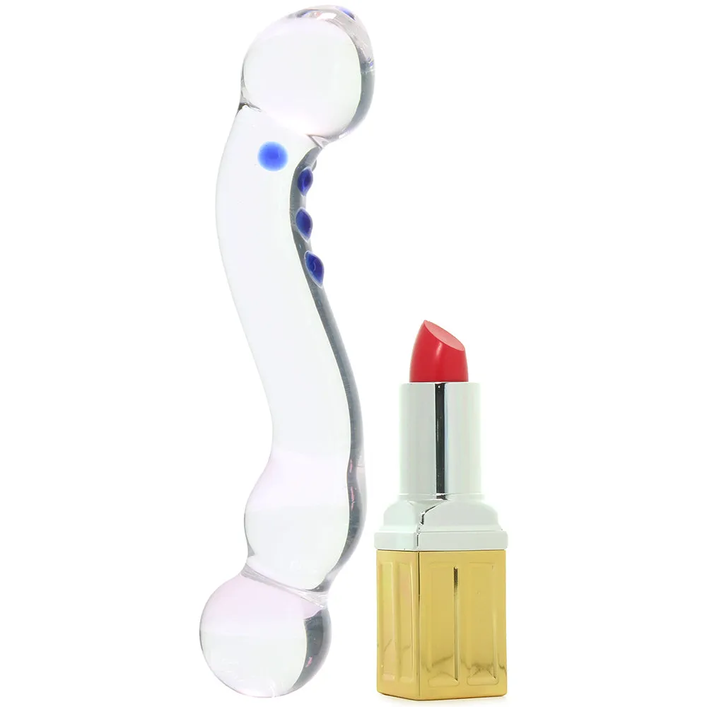 gläs 6 Inch Curved G-Spot Nubby Glass Dildo