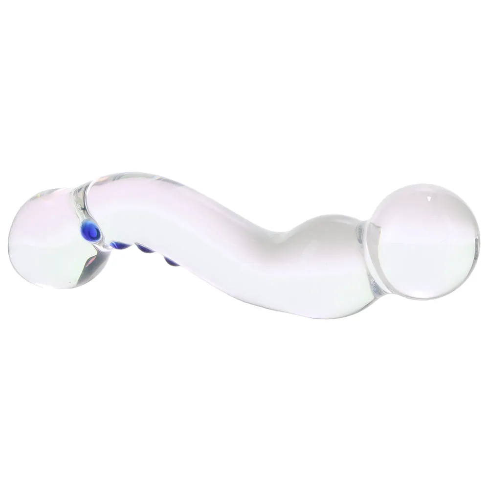 gläs 6 Inch Curved G-Spot Nubby Glass Dildo
