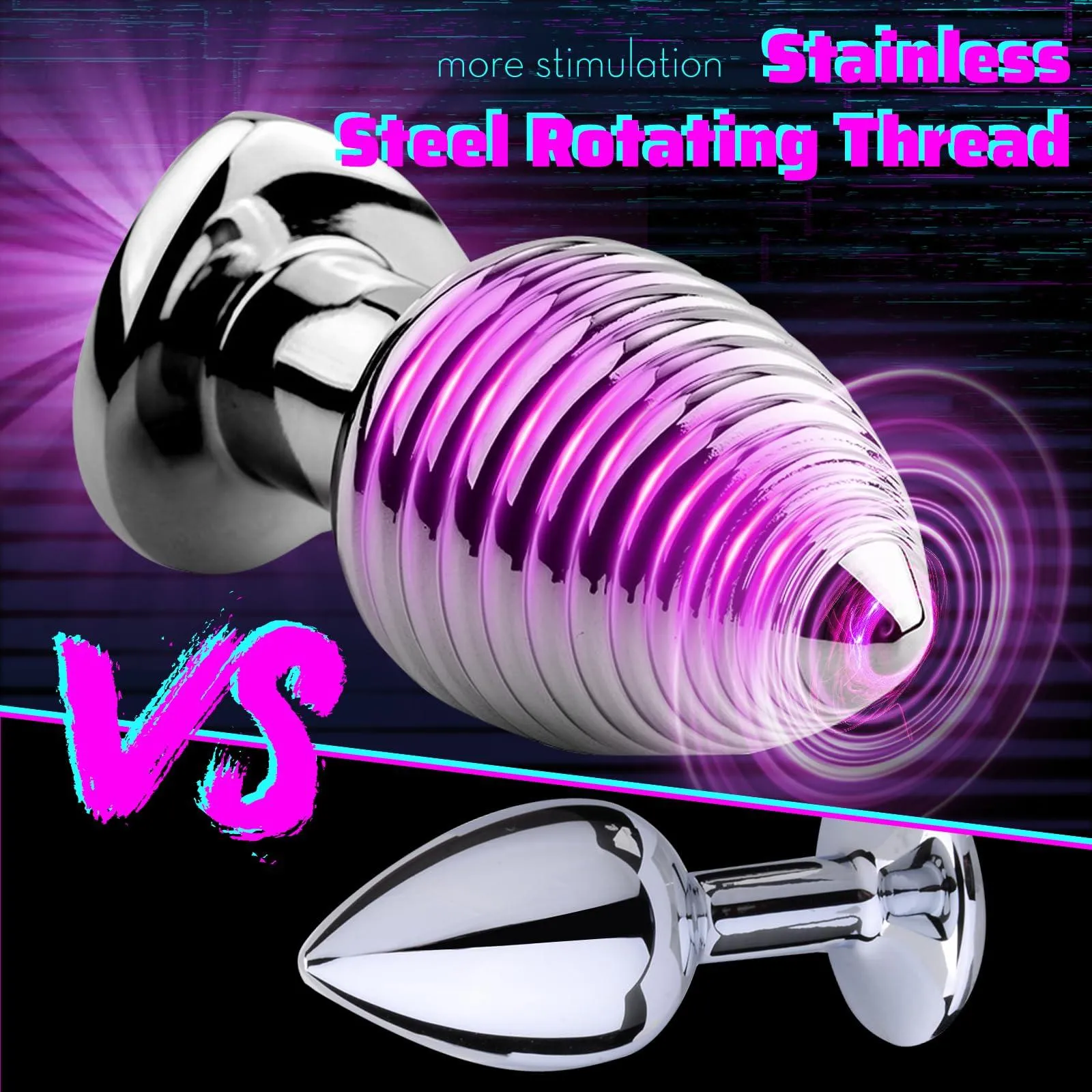 Heart Light Up  APP Control Anal Plug 9 Vibration Modes Stainless Steel Anal Vibrator