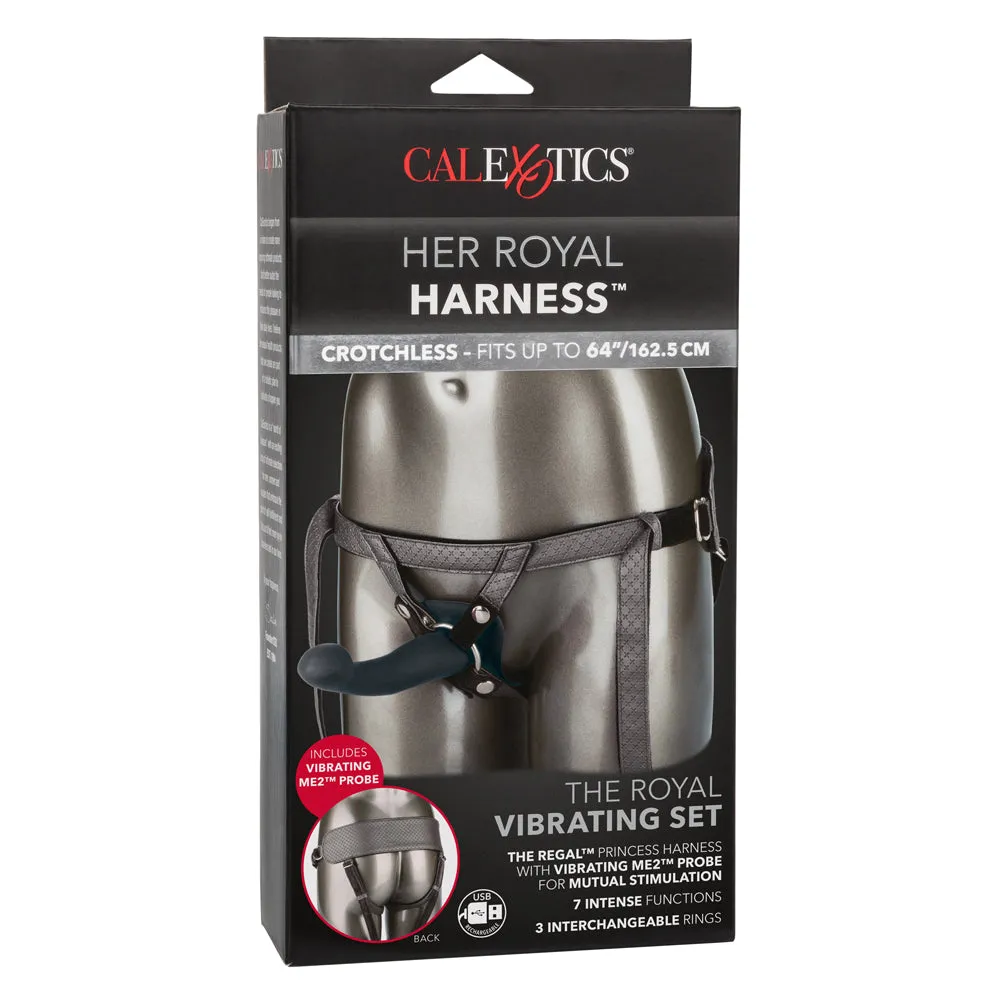 Her Royal Harness The Royal Vibrating Strap-On Dildo Set