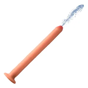 Hosed 15" Thick Silicone Enema Shower Dildo