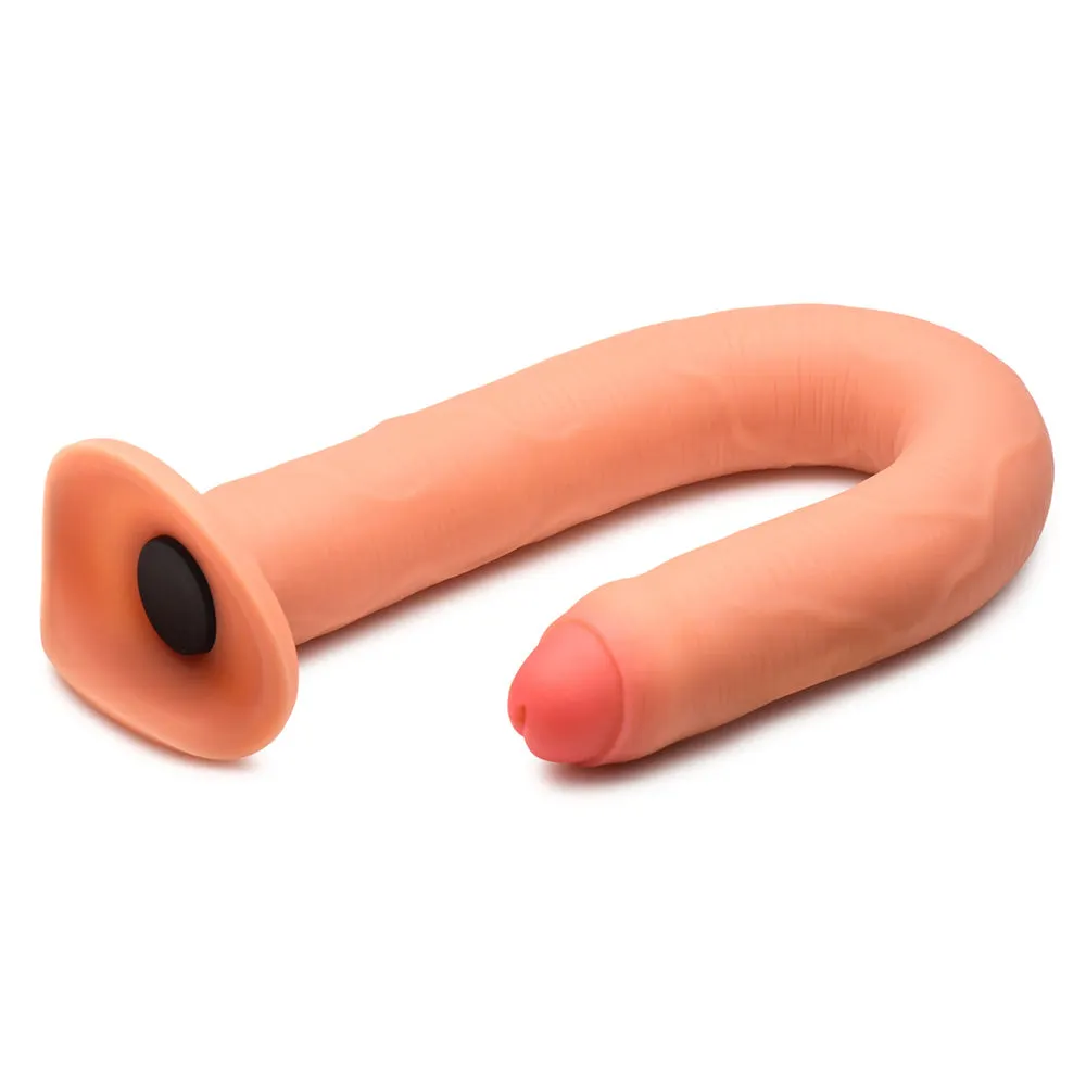 Hosed 15" Thick Silicone Enema Shower Dildo