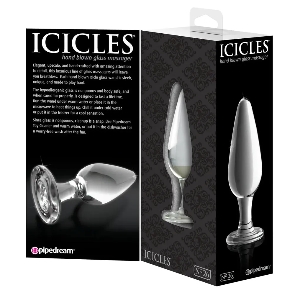 Icicles No. 26 Slim Glass Anal Plug