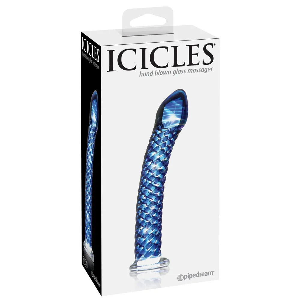 Icicles No. 29 Spiral Ribbed Glass Dildo