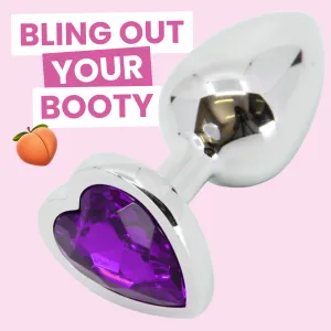 Jeweled Metal Heart Butt Plug