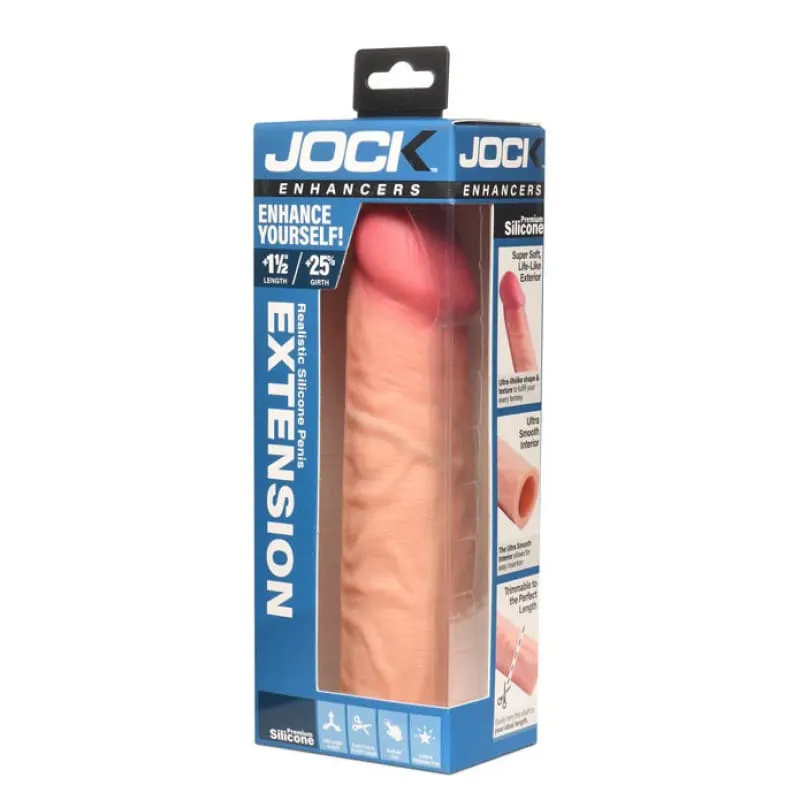 Jock 1.5&quot; Silicone Penis Extension Sleeve - Light