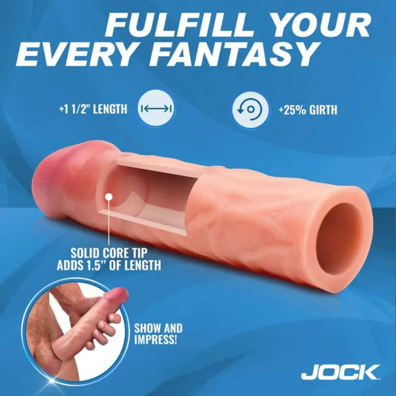 Jock 1.5&quot; Silicone Penis Extension Sleeve - Light