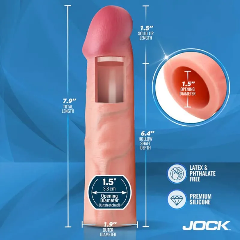 Jock 1.5&quot; Silicone Penis Extension Sleeve - Light